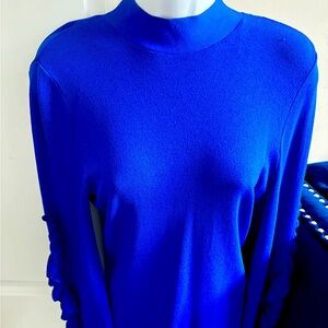 STYLISH  LADIES ROYAL BLUE RACHEL ROY VISCOSE BLOUSE- MEDIUM